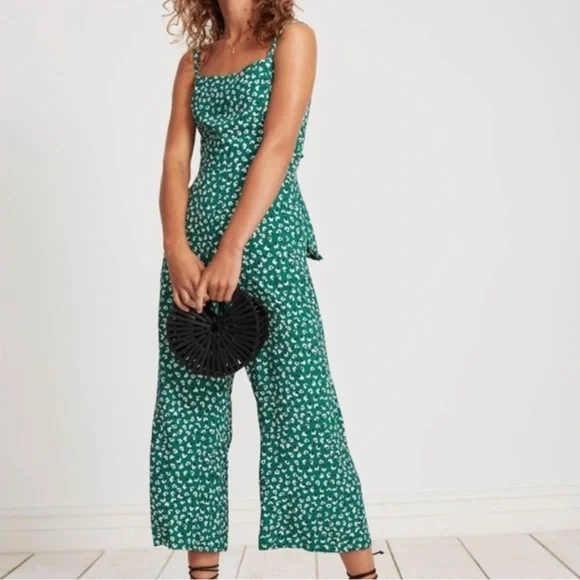 Faithful the Brand Playa Green Floral Print Jumpsuit Playsuit - Picture 9 of 13